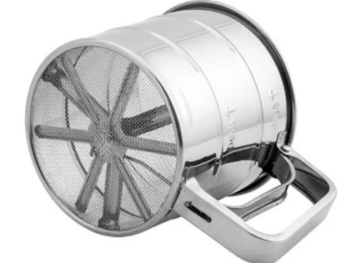 Semi-Automatic Baking Cooking Tool Shiny Stainless Steel Cup Flour Duster Sifter Filter Strainer - Image 4